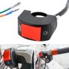 Handlebar 12V DC Electrical System Black Motorcycle Fog Light Switch 7/8 (Red)