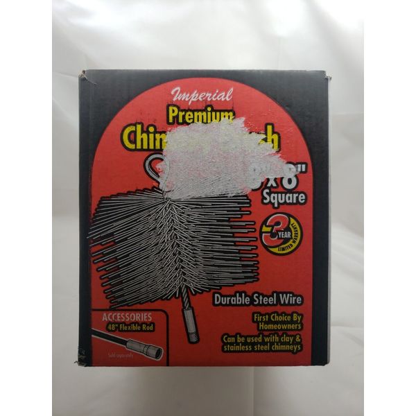 IMPERIAL BR0185 8-In X 8-In Square Durable Steel Wire Chimney Brush NEW