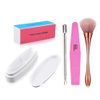 Dip powder tool Kit with French Nail Dipping Powder Container Tray Nail Duster Brush Nail Files Buffer Block and Nails Dip Powder Nail Art