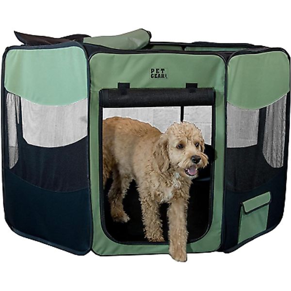 Travel Lite Portable Play Pen/Soft Crate with Removable Shade Top for Dogs/Cats/