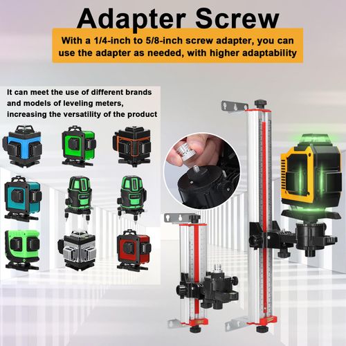 KKnoon Stable Mounting Aluminum Alloy Construction Adjustable Laser Level Bracket Laser Level Accessory with 1/4inch to 5/8inch Universal Screw Adapter 200mm 400mm Optional