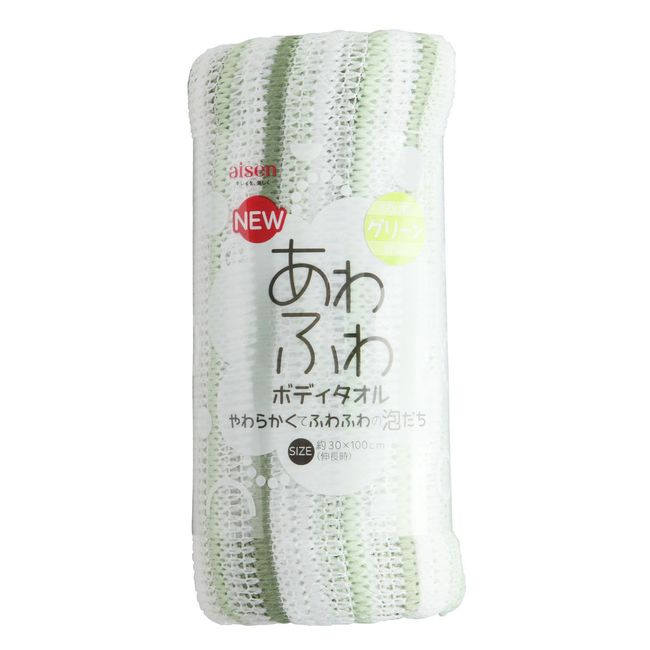 aisen New BT625 Awafuwa Fluffy Body Towel, G, Foaming Body Towel