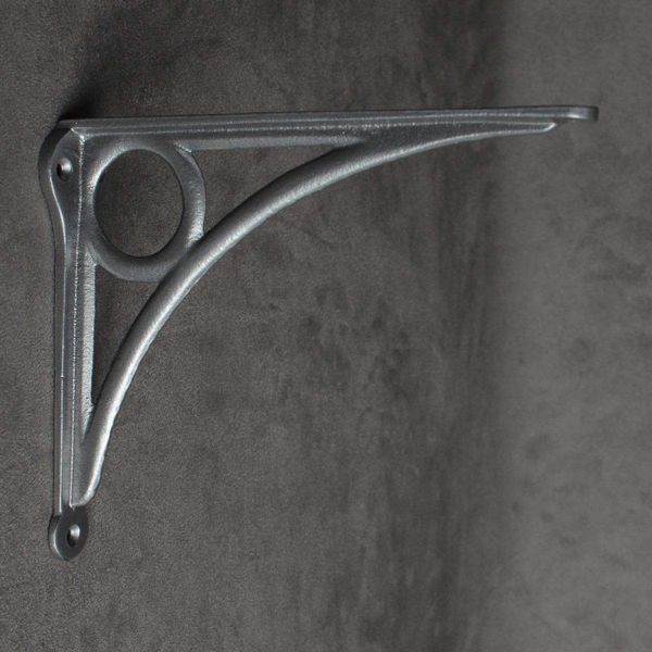 8 Inch Circle Cast Iron Shelf Bracket - Pewter