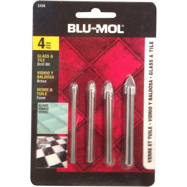 2 Sets Disston BLU-MOL Spade Shaped Tungsten Carbide Tip Glass/Tile Drill Bits