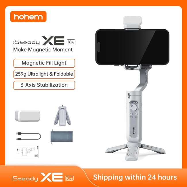 Hohem iSteady M6 smartphone gimbal includes a bundled fill light