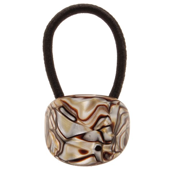 France Luxe Oval Ponytail Holder - Classic - Onyx
