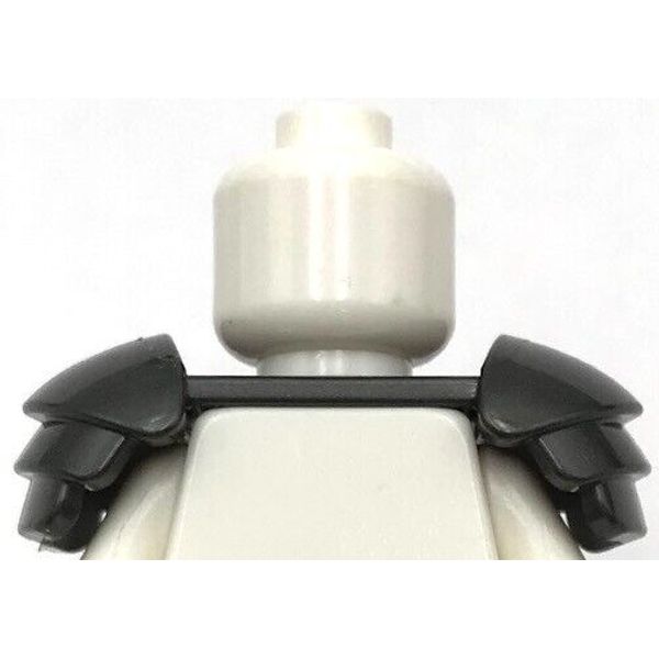 Lego New Pearl Dark Gray Minifigure Armor Shoulder Pads Ridged Part