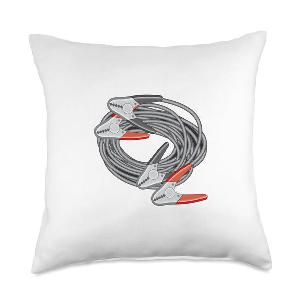 Jumper Cables Throw Pillow