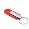 Ford Mustang Script Red PU Leather Strap Silver Metal Bar Key Chain