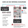 SSR-40DD Solid State Relay 40A DC to DC Input 3-32V Output 5-200V with Heat Sink