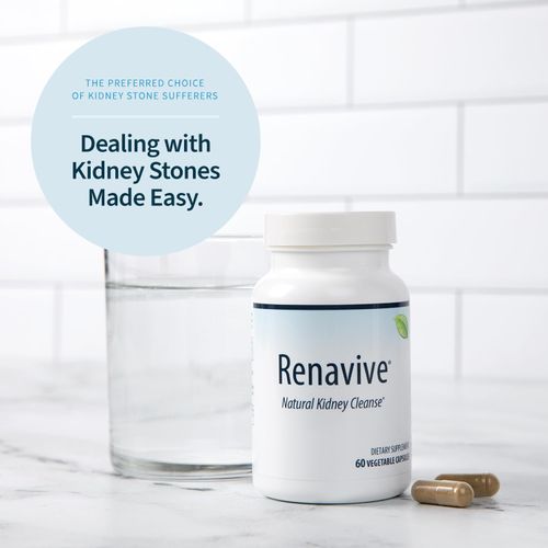 Renavive - Natural Kidney Cleanse | Eliminate & Protect Against Kidney Stones | Flush Impurities & Clear System | Support Kidney Health & Function | Chanca Piedra, Celery Seed & More | 60 Capsules