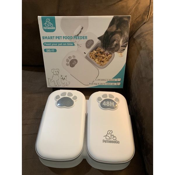 Automatic Pet Feeder 2 Meal Automatic Dog or Cat Feeder Pet Feeder w/48-Hr timer