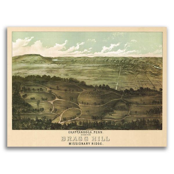 Chattanooga TN 1887 Historic Panoramic Town Map - 18x24