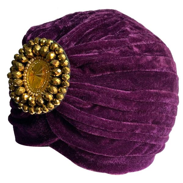 DECOU Twist Pleated Hair Wrap Stretch Turban 0545 (Purple)