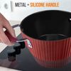 NutriChef Cooking Pot with Lid - Non-Stick High-Qualified, 2.1 Quart - Red