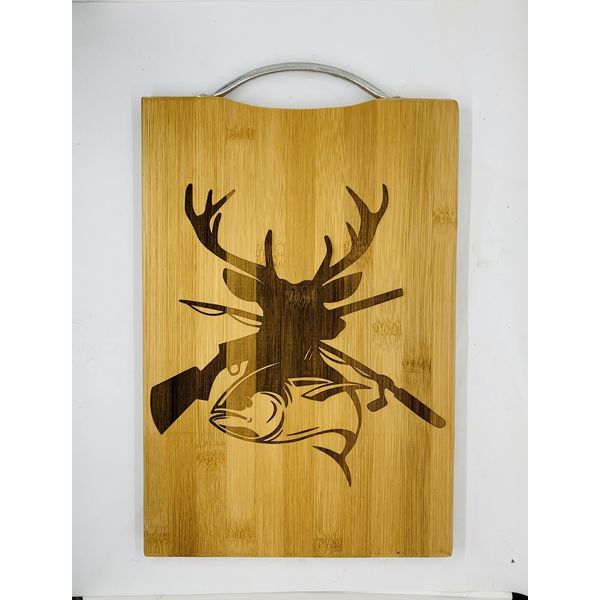 outdoorsmen laser engraved high quality cuttingboard kitchen pop