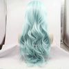 Light Blue Loose Wave Synthetic Lace Front Wigs Long Wave Wigs for Women Heat Resistant Cosplay Wig Party Wig 26Inch (Light Blue)