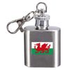 Hip Flask Keyring Engraved Wales "The Red Dragon" Flag