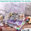 2 Pack 36 Grids Clear Plastic Organizer Box with Adjustable Dividers, Small Craf