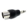 DRUT 1pcs 3.5mm Mono Jack Plug to TV RF Push Type Female Coax Cable Socket Adapter Black