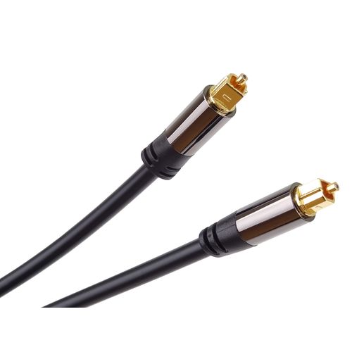 PremiumCord TOSLINK Optical Audio Cable 0.5m Outer Diameter 6mm Toslink Plug on Male Digital Cable for HiFi Stereo Soundable TV HQ Audio Soldered Color Black Silver Gold