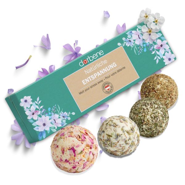 DarBene 4 BIO Badekugeln Geschenkset - Badezusatz für pure Entspannung, Geburtstagsgeschenk, Geschenk für Frauen