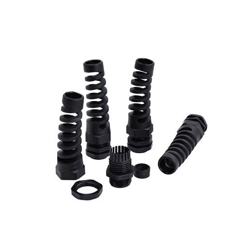 Tusrai 10pcs IP68 Waterproof M22 PG16 Cable Gland Connector Flex Spiral Strain Relief Protector with Lock Nut Rubber Washer for 10-14mm Wire Thread