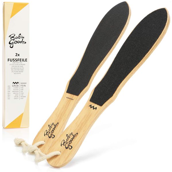 Robin Goods® 2X Callus rasp Foot File Made of Wood, coarse & fine | Callus File, Callus Remover in Plastic-Free Packaging, for Removing calluses and calluses (2 Pieces)