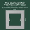 Acmerota Single Light Switch Surround - Finger Plate & Electrical Plug Socket Gray 6-Pack Wall Protector