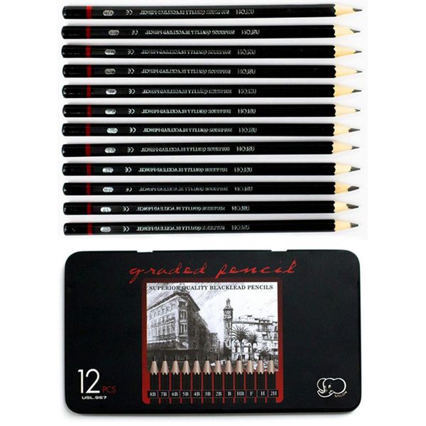 YSLON Professional Sketch and Drawing pencils set,Art Pencil(8B-2H). (12-Count)