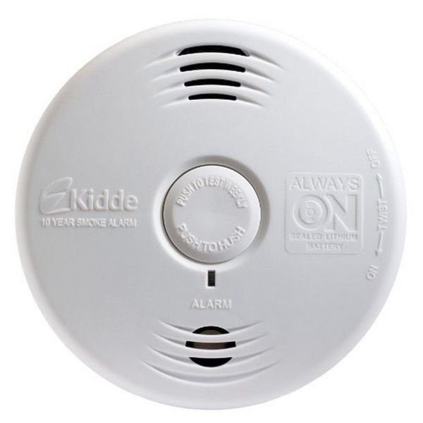 Kidde Smoke Detector, 10-Year Battery, Photoelectric Sensor Smoke Alarm, Whit