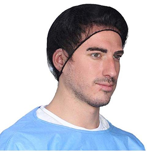 Qiansou Disposable Hair Nets Durable Nylon Breathable Honeycomb Pack of 100 Black