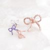 Gargle/Gargle Crayon Ribbon Earrings, Pink Gold