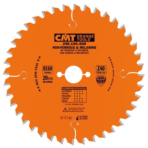 CMT Orange Tools 296.160.40h – Circular Saw Blade 160 X 2.2 X 20 Z 40 TCG -6 Degrees