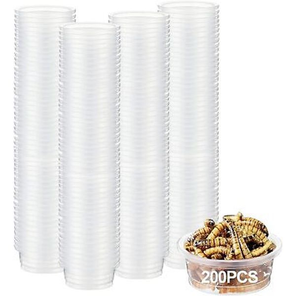 ANCKNE 200 pcs 0.5oz Crested Gecko Food and Water Feeding Cups | Reptile...