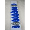 Royal Blue & silver crystals Bling press on nails stiletto diamond full set