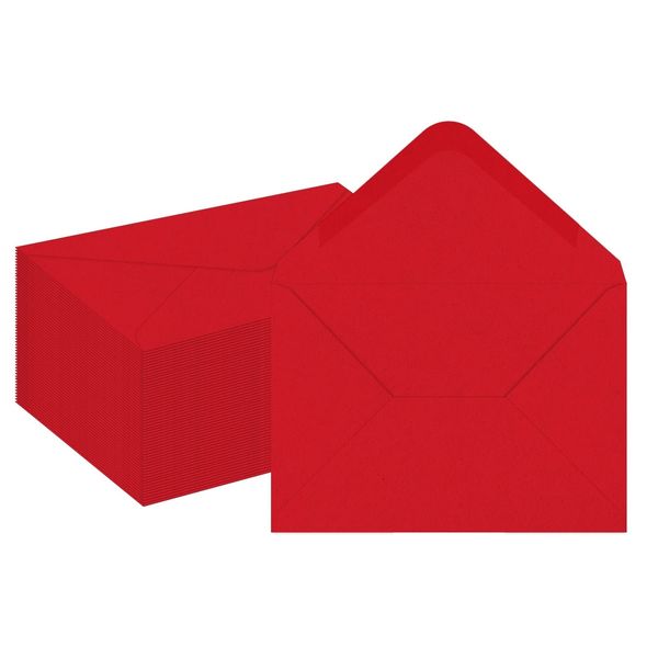 100 Pack 4x6 Envelopes for invitations, Red A6 Envelopes, Postcard Envelopes,...
