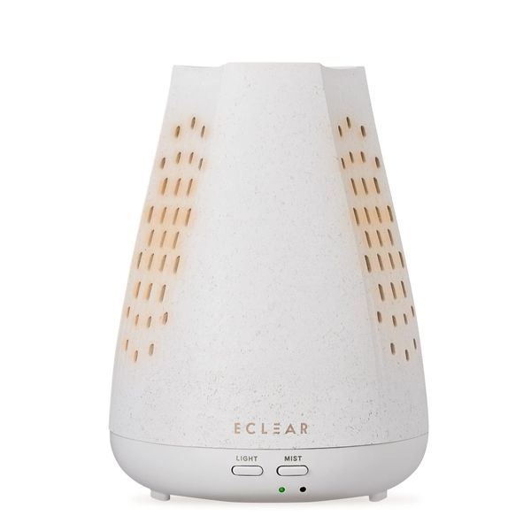 Elecom HCE-HU2207AWH Humidifier, Aroma Diffuser, Tabletop, Eco Mist, AC Power Supply, Eco Resin, Antibacterial, Approx. 2.8 fl oz (80 ml), Ultrasonic Type, Continuous Operation: Up to 4 Hours, Aroma Spraying: Up to 12 Hours, Silver Inorganic Antibacterial