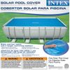 Intex Solar Pool Cover for 18' x 9' Rectangular Frame Outdoor Swimming Pools with Carrying Storage Bag, (Pool Cover Only), Blue