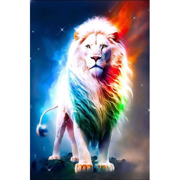 ALL Square Crystal Diamond Art Kit Lion A3 44 Colors