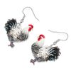 NEWEI Acrylic Cute Hen Chicken Dangle Earrings, Stainless Steel, Dangle