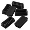 Uxcell Blank End Round Tube Insert Caps 25mmx50 mm Rectangular Black burasutikku 6 Pack