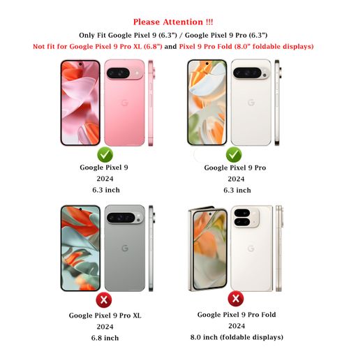 for Google Pixel 9 / Pixel 9 Pro Case: Dual Layer Protective Heavy Duty Cell Phone Cover Shockproof Rugged with Screen Protector - Military Protection Bumper Tough - Google Pixel 9/9 Pro, Dark Green