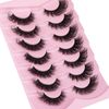JIMIRE False Eyelashes Fluffy Cat Eye Natural Faux Mink Lashes Dramatic Wispy Fox Eye 17MM Strip Fake Lashes Look Like Eyelash Extensions Pestañas 7 Pairs Pack