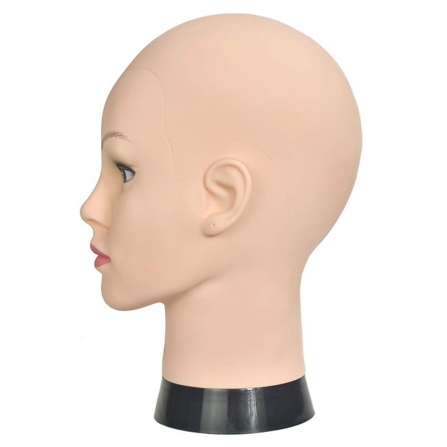 Ba Sha Afro Cosmetology Mannequin Head Bald Manikin head for Wigs Making  Wig Display Hat Display Glasses Display with Free Clamp
