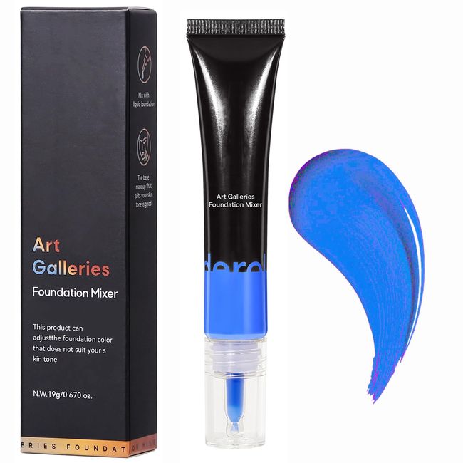 Liquid Foundation Mixer, Colour Corrector Blue Foundation For Mature Skin, Make Up Foundation Shade Adjuster, Face Primer Concealer Foundation Full Coverage, Anti-Redness (Blue)