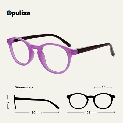 OPULIZE Zen Reading Glasses 3 Pack Cool Round Frame Spring Hinges Scratch Resistant Shiny Pink Matt Purple Turquoise Mens Womens RRR24-45Q +1.00
