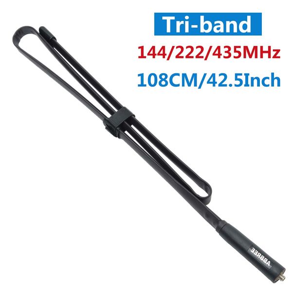 42.5-inch ABBREE 144/222/435Mhz Tactical Antenna for Baofeng BF-R3 UV-82T Baofeng x Radioddity UV-5RX3 UV-82X3 BTECH UV-5X3 Abbree AR-F3 Tri-Band Radio Two Way Radio