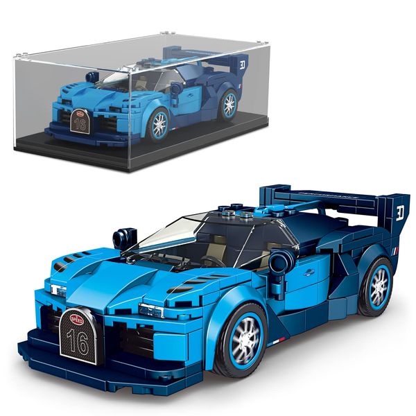 Mould King Speed Champions Race Car Building Toy for Boy Teen Racing Sports Collectable Model Car Construction Toy with Display Case Racing Car Building Kit for Adults Kids 8+, 27001