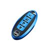 Full Cover TPU Leather Blue Keyless Entry Key Holder Shell Case For Nissan